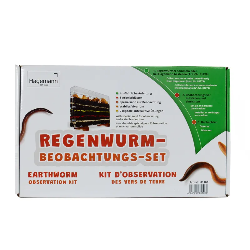 Hagemann Regenwurm Beobachtungsset, 8-tlg.