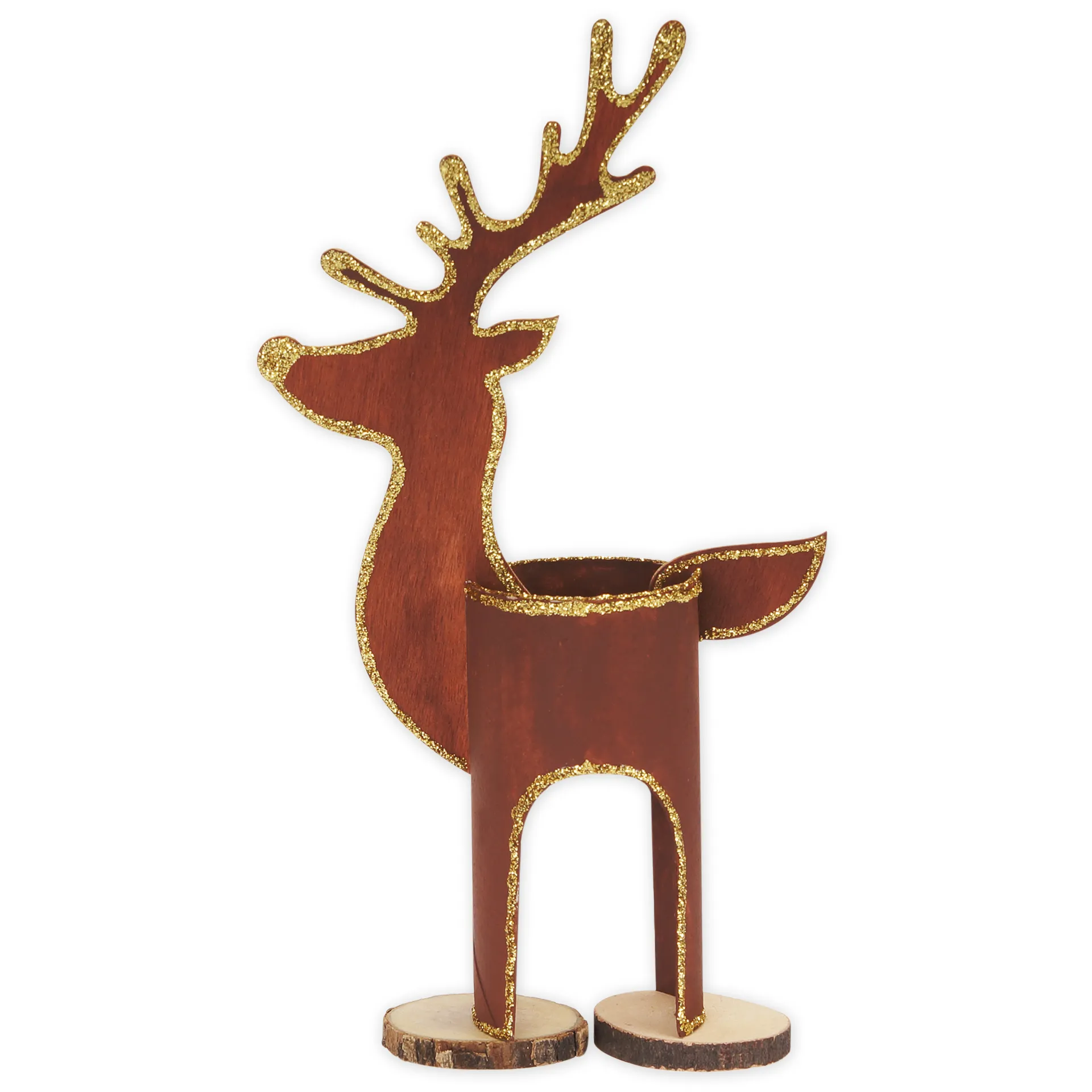 Rentiere Bastelset für Papprollen, 12 Stück, 24-tlg.