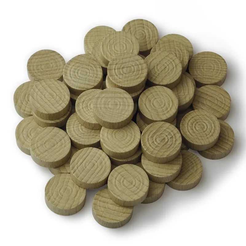 Spielsteine aus Holz, natur/schwarz, 21 mm ø, 100 Stück