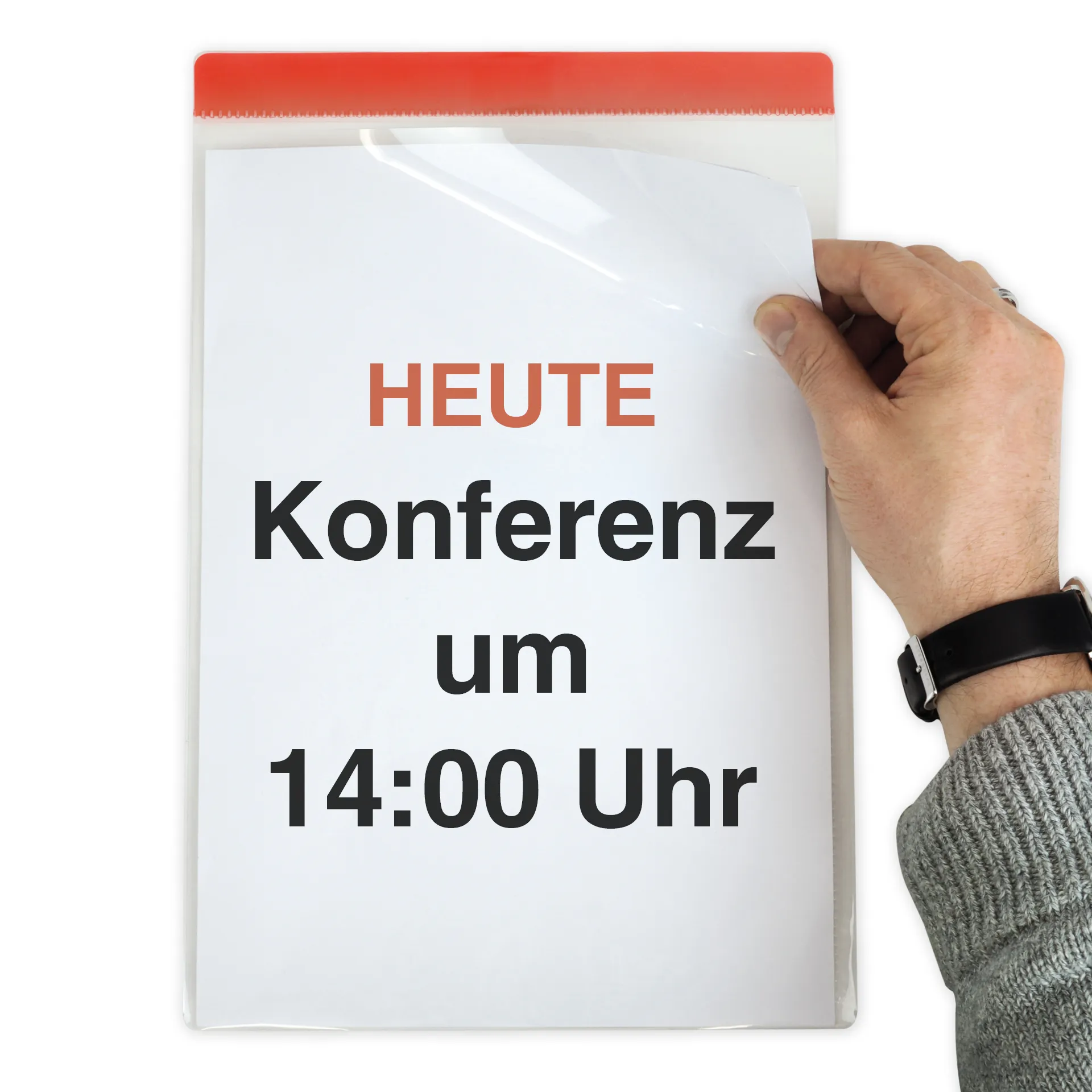 Set Einstecktaschen A4-Plus mit Farbstreifen, selbsthaftend, 5-tlg.