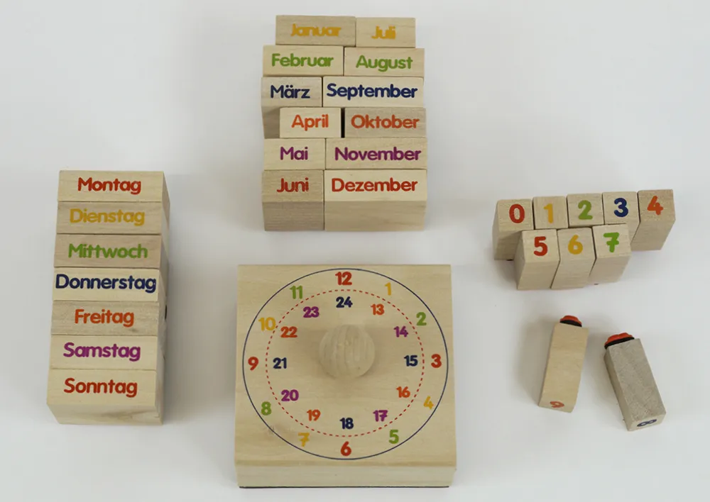 Holzstempel "Kalender", 30-tlg.