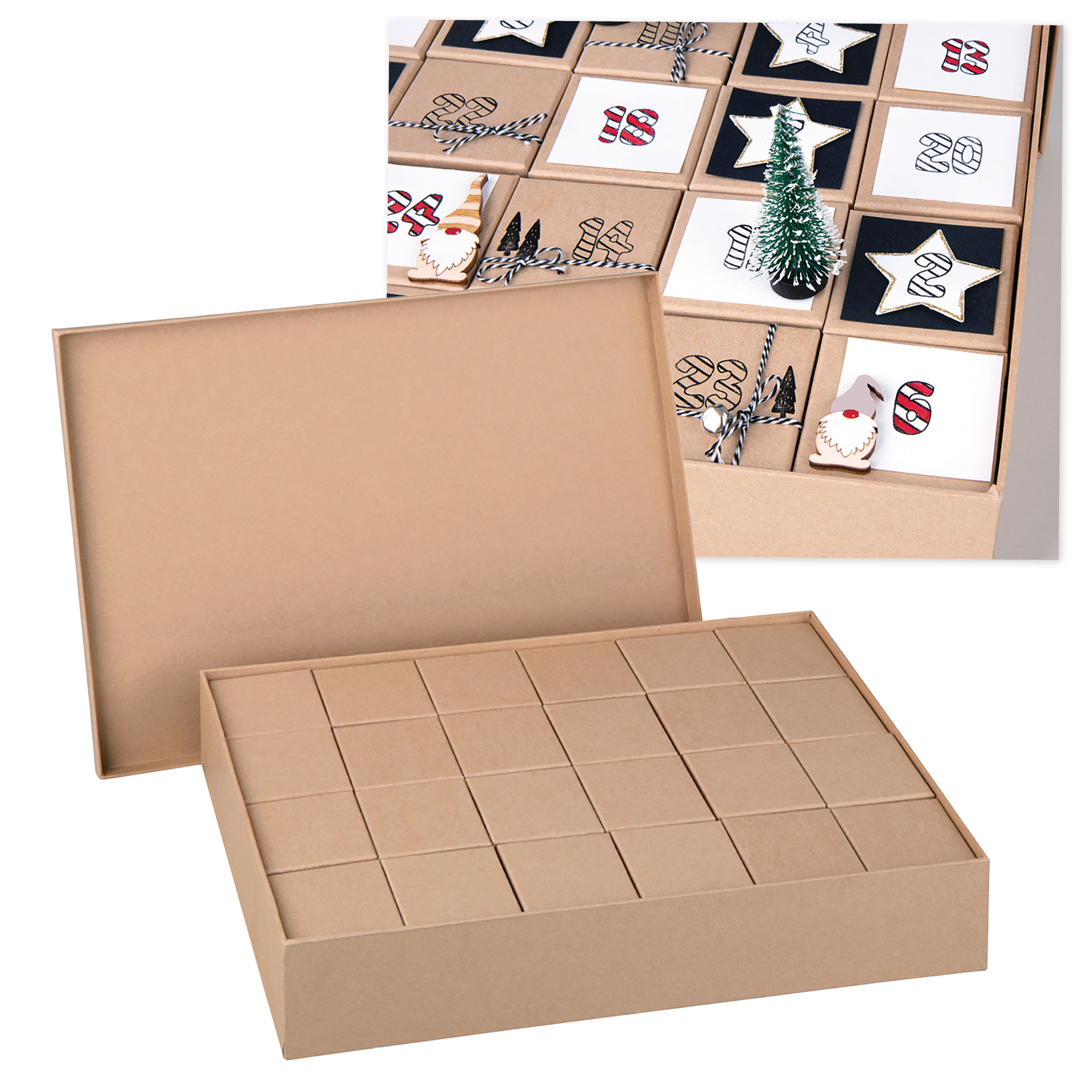 Set Pappmaché Boxen zum Selbstgestalten, 25-tlg.