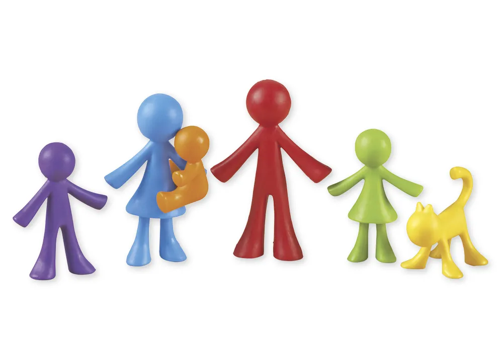 Set Familien-Figuren farbig sortiert, 72-tlg., in Dose