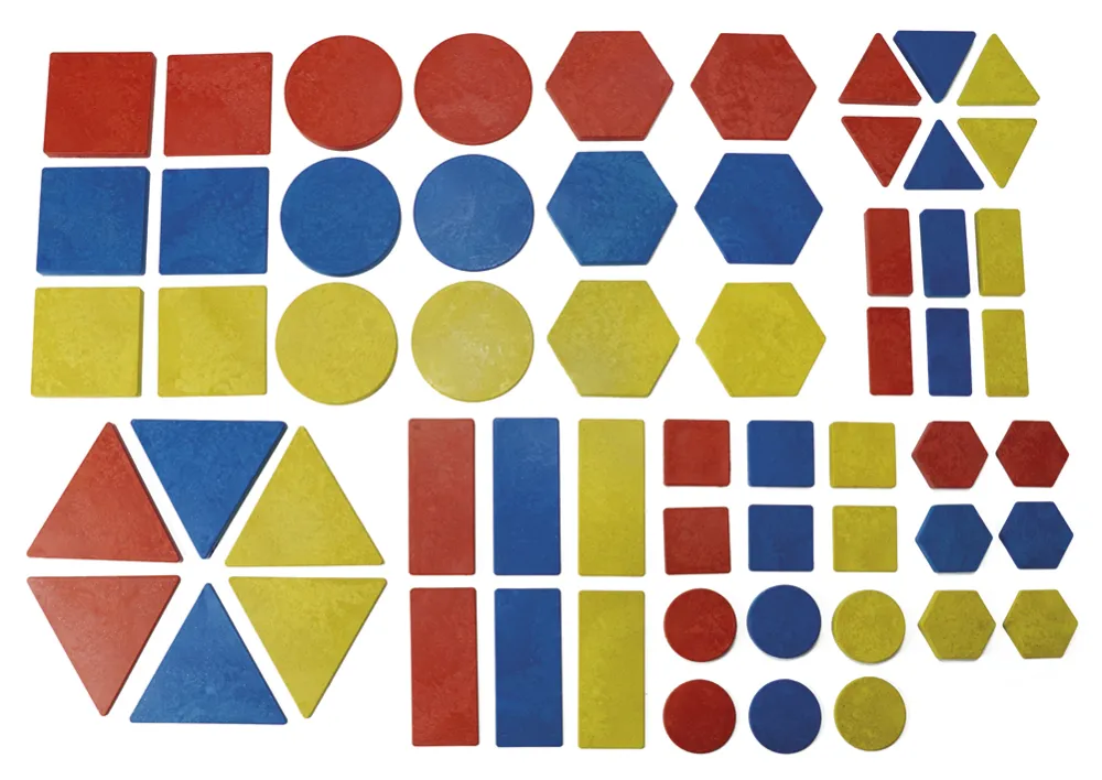 Geometrische Flächen aus RE-Wood Maxi, 60-tlg. in Box