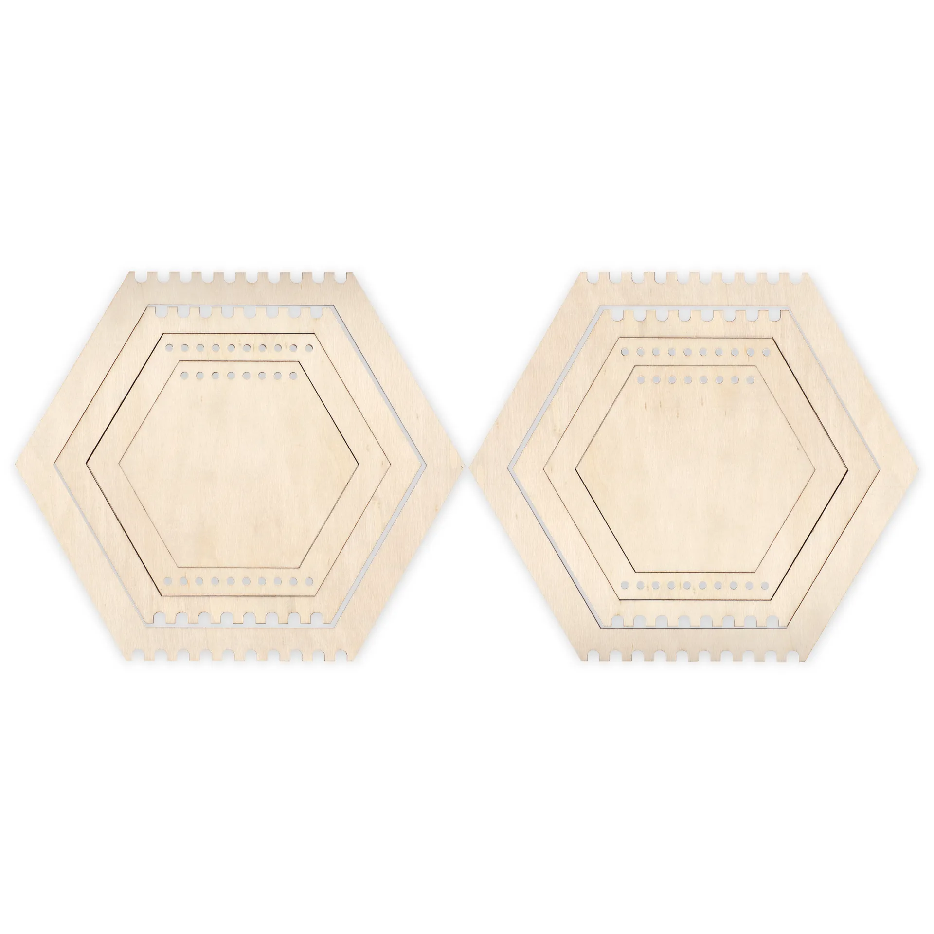 Web- und Fädelwaben aus Holz, 8 Stück