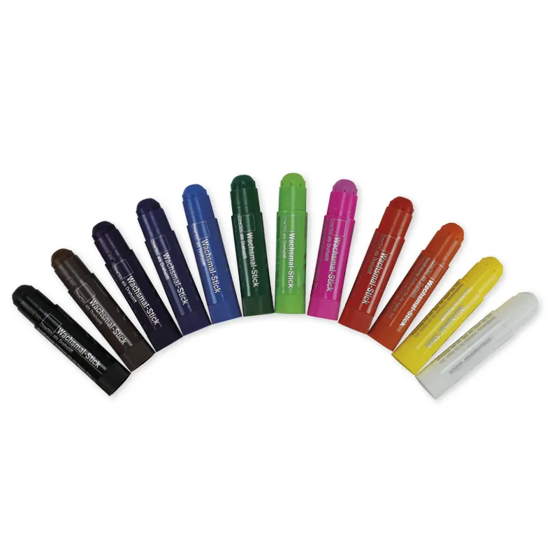 Wachsmal-Sticks 12 Farben als Drehstift