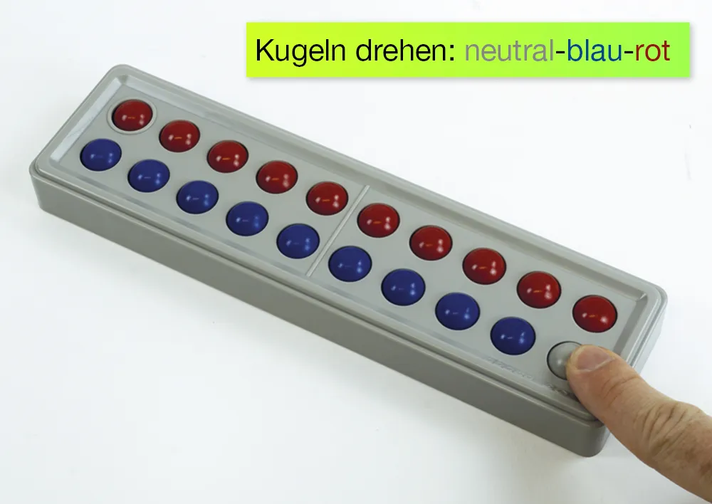 Abaco 20 ohne Zahlen, rot-blau, Zähl- und Rechenrahmen