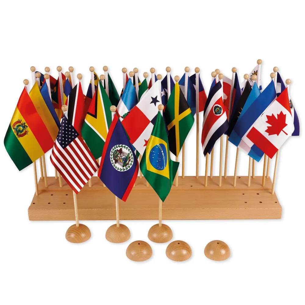 TimeTEX Flaggenständer Nord- und Südamerika "Montessori Premium"