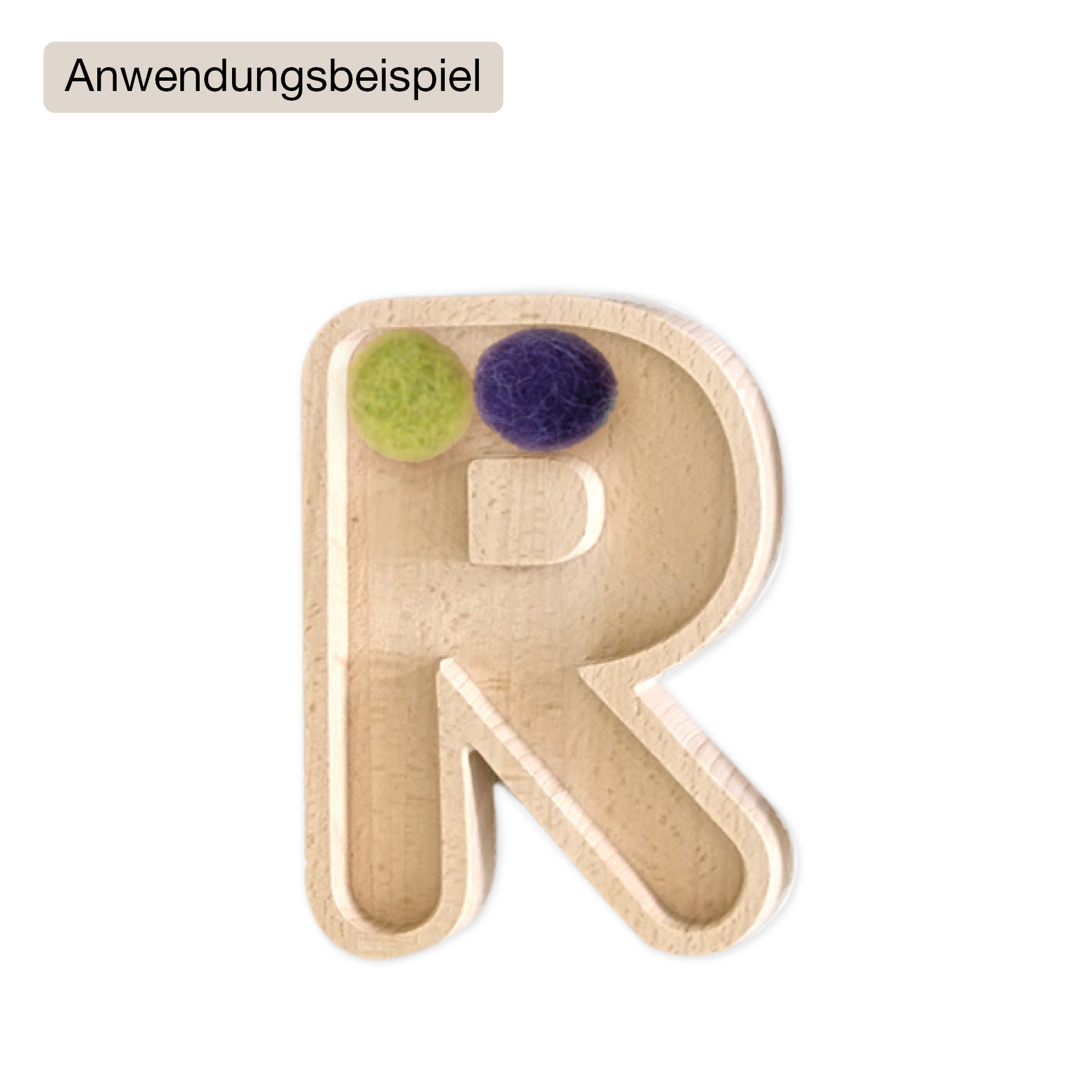 Buchstaben-Schalen A-Z aus Holz, 26-tlg.