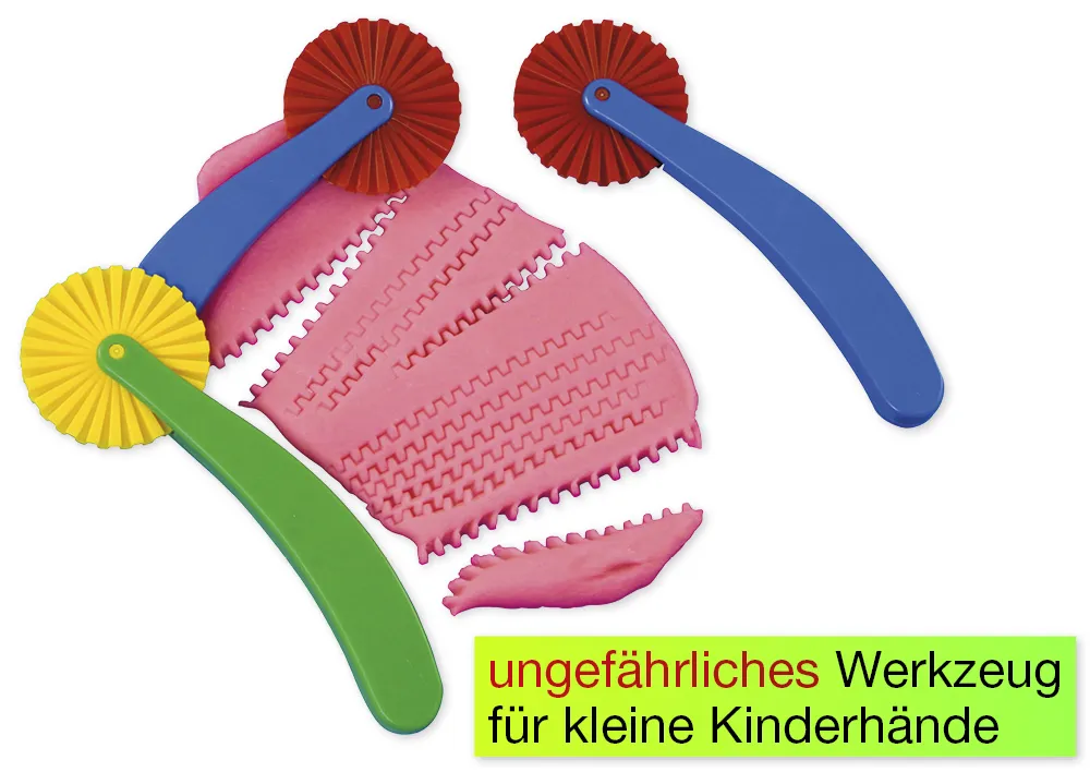 Knete Zickzack-Rollschneider, 3-tlg.