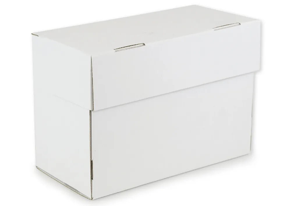 Karteikasten A6 aus Pappe, mit Klappdeckel, unbedruckt