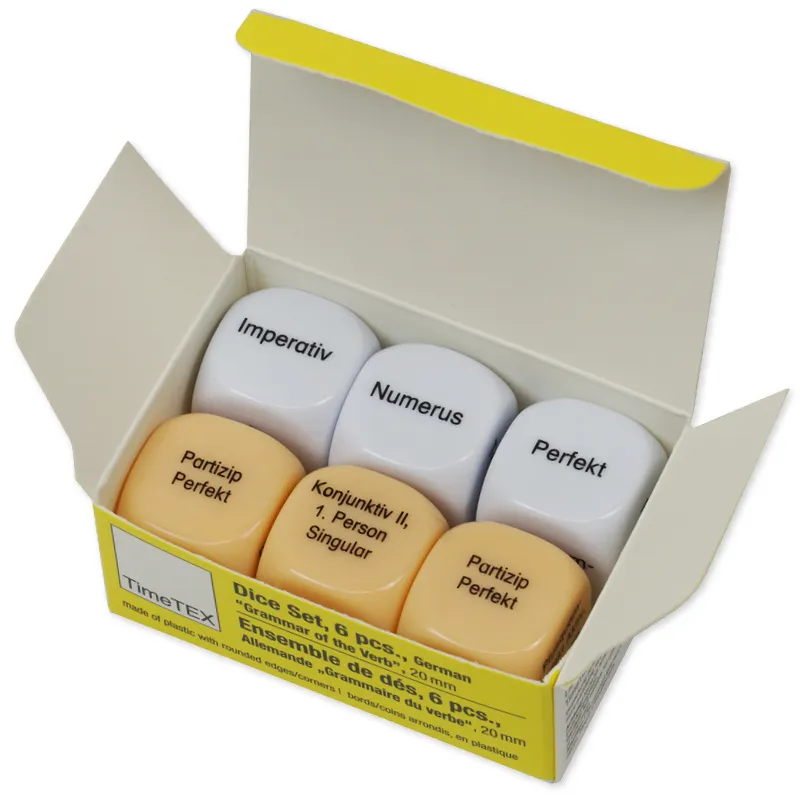 TimeTEX Würfel-Set Deutsch "Grammatik des Verbs", 6-tlg., 20 mm