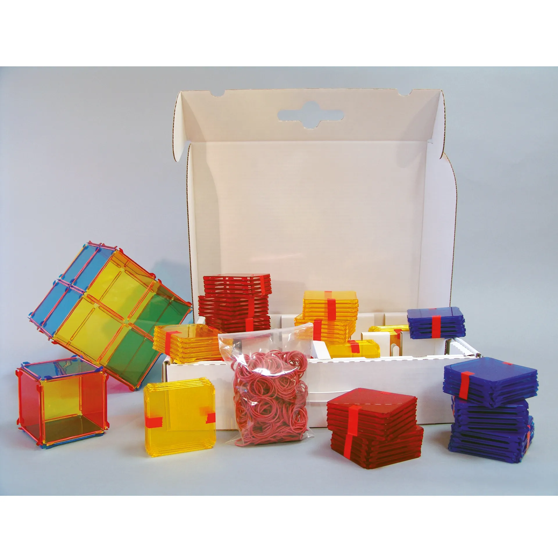 Geometrie-Bausatz effekt-system "Würfelsatz", 210 Quadrate