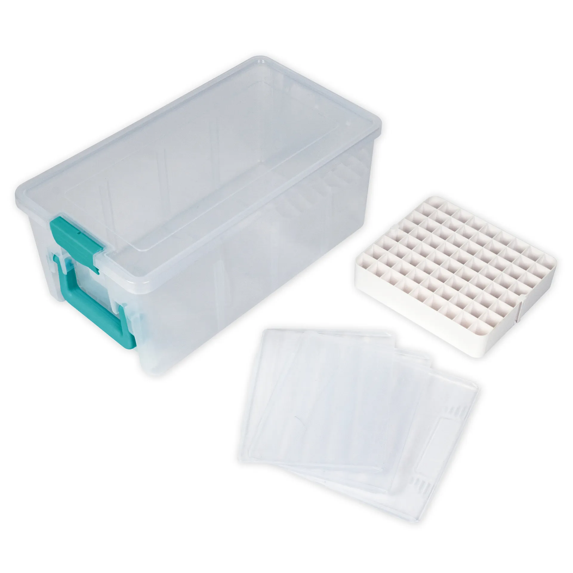 TimeTEX Klappdeckel-Box mit Stifte-Einsatz, transparent