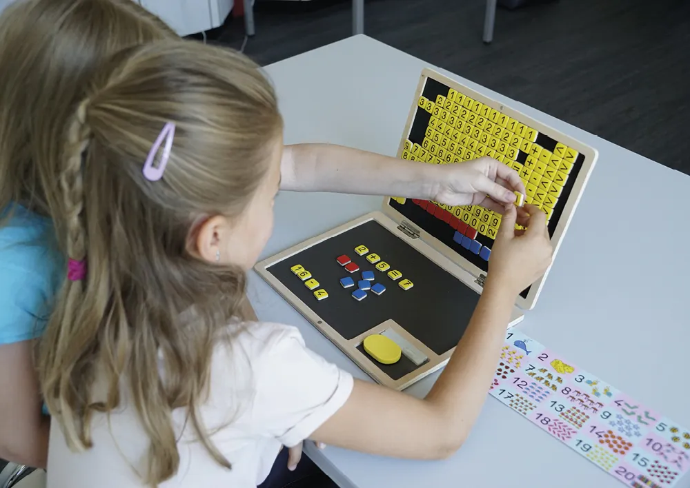 TimeTEX Rechen-Klapp-Computer, 189-tlg., Holz, magnetisch