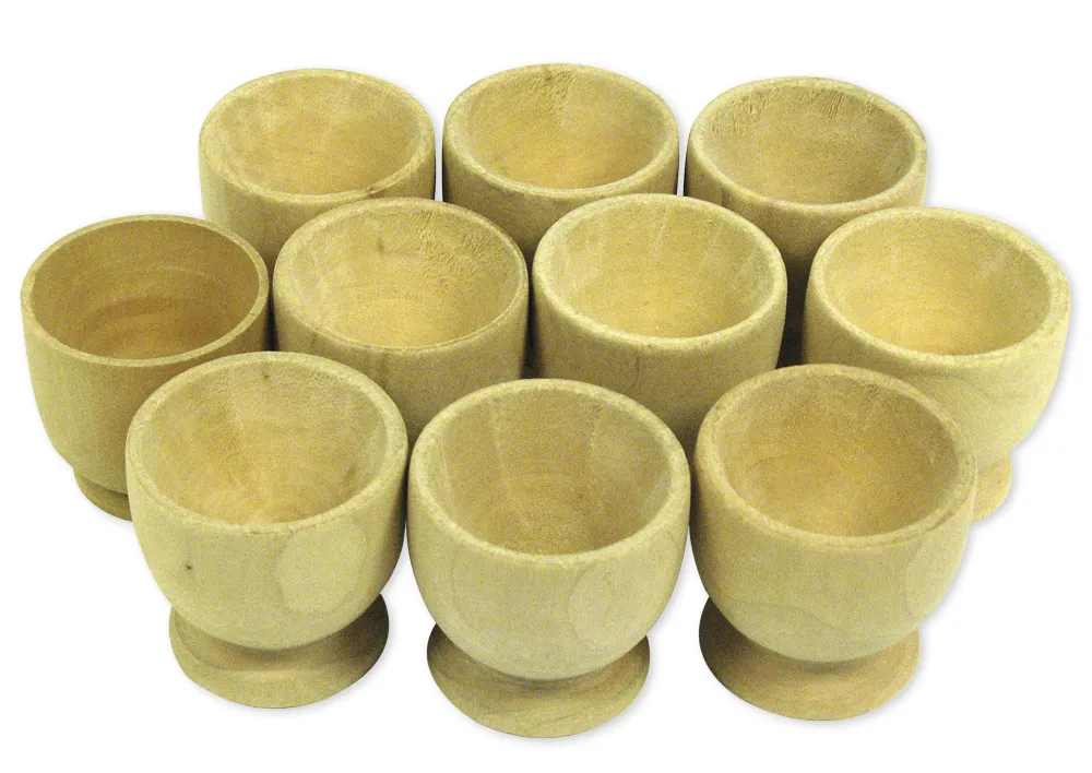 Eierbecher aus Holz, 10-tlg.