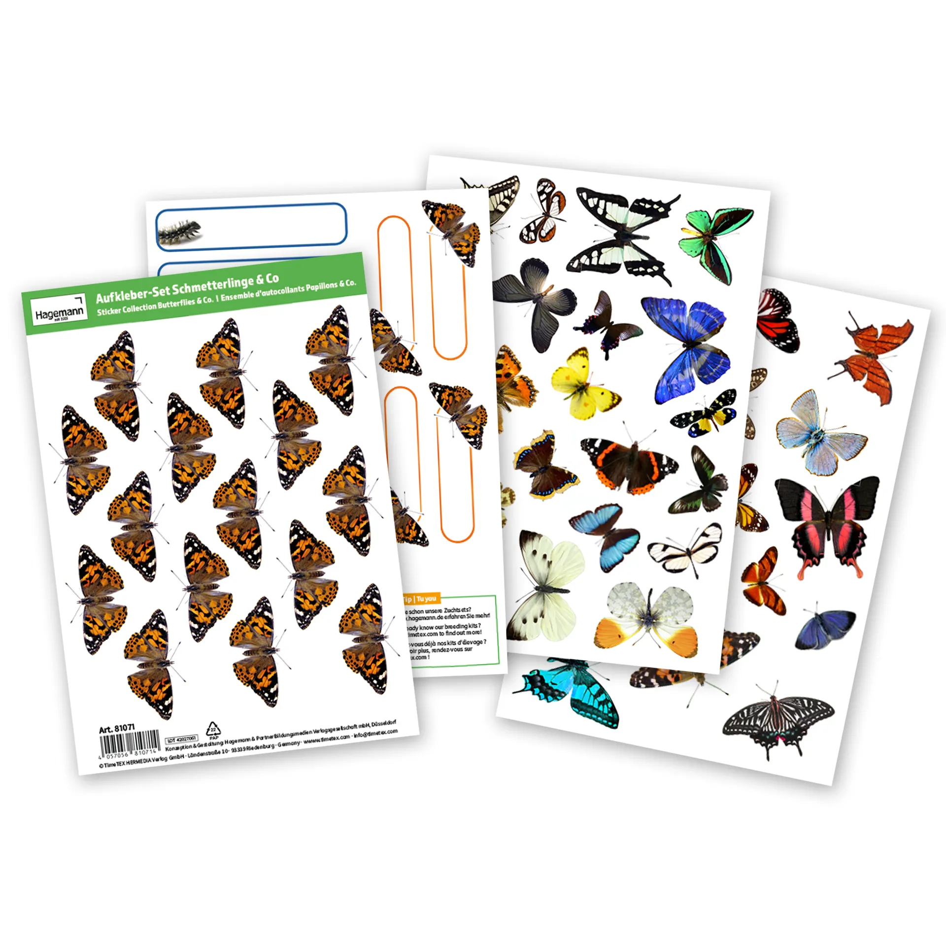 Hagemann Aufkleber-Set Schmetterlinge & Co. 