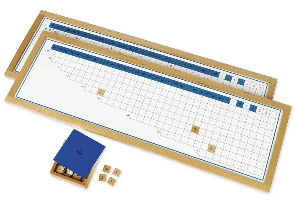 TimeTEX Divisionstabellen im Holzrahmen "Montessori Premium"