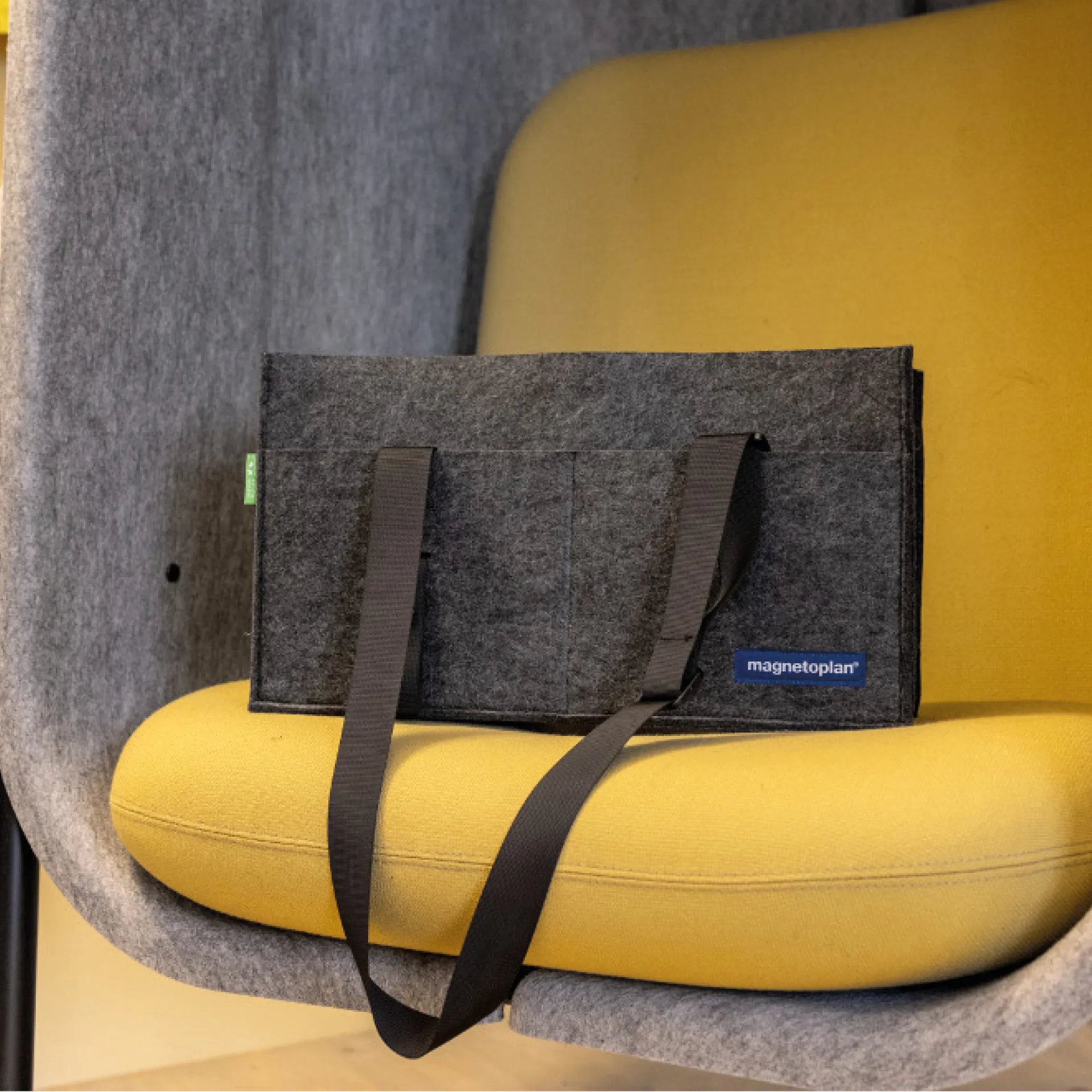 Fächer-Tasche aus Filz, faltbar, anthrazit