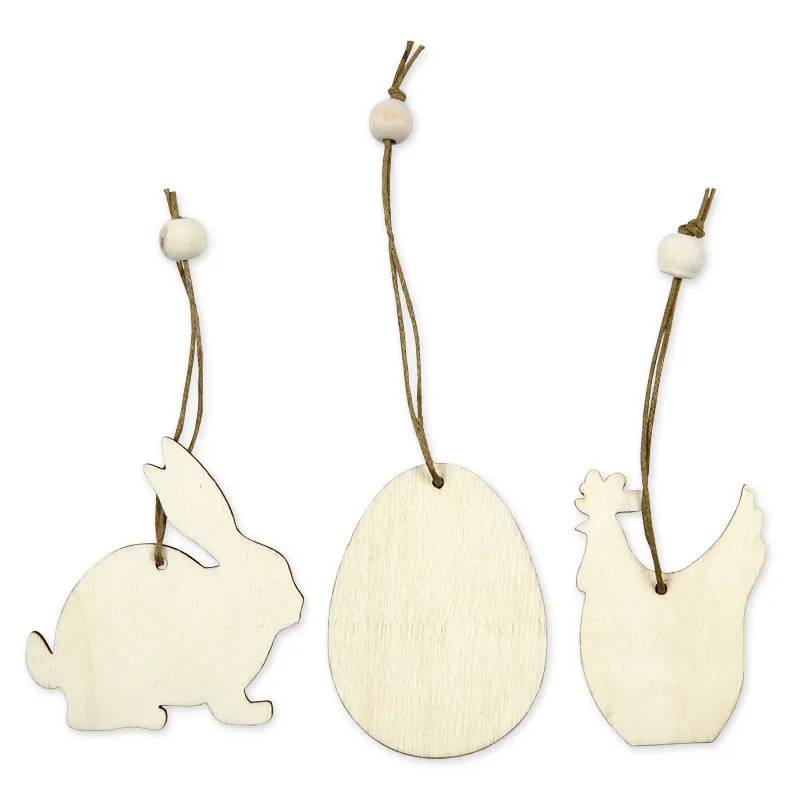 Osterschmuck aus Holz, 9-tlg.