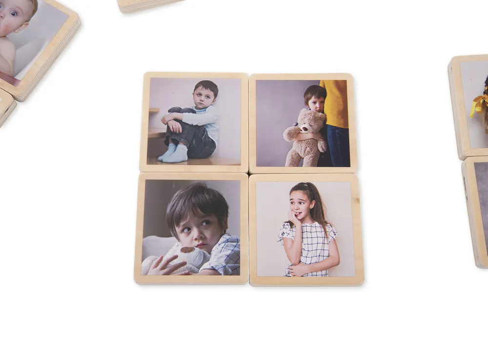 Holztäfelchen "Emotionen", 18-tlg.