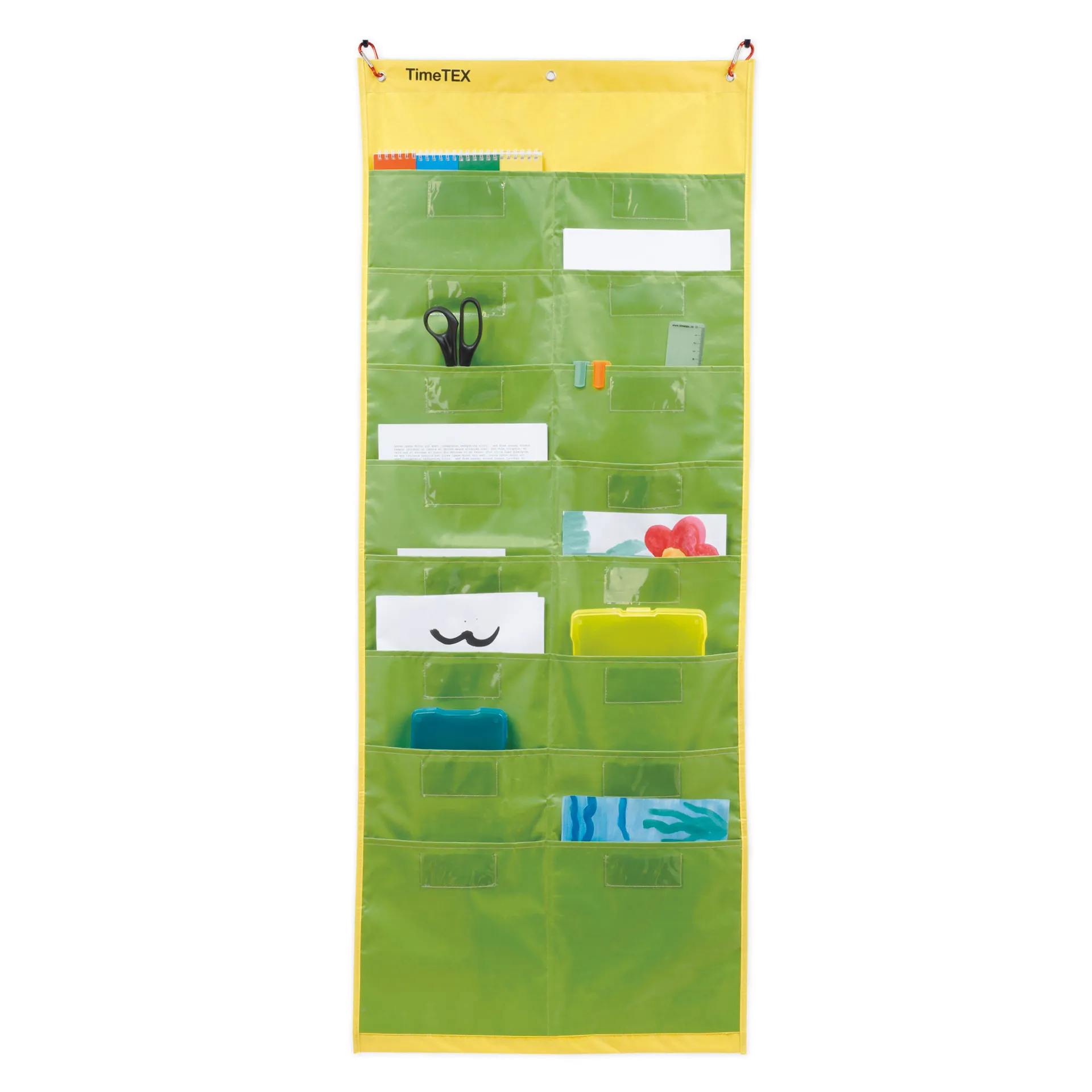 TimeTEX Materialtaschen-Station "greenline", mit 16 Einsteck-Taschen, 124x50 cm