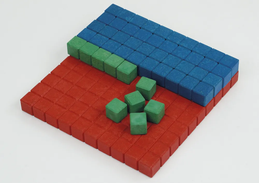 Dienes Grundsortiment Montessori, 121-tlg., RE-Wood, in Stapel-Box "Montessori Premium"