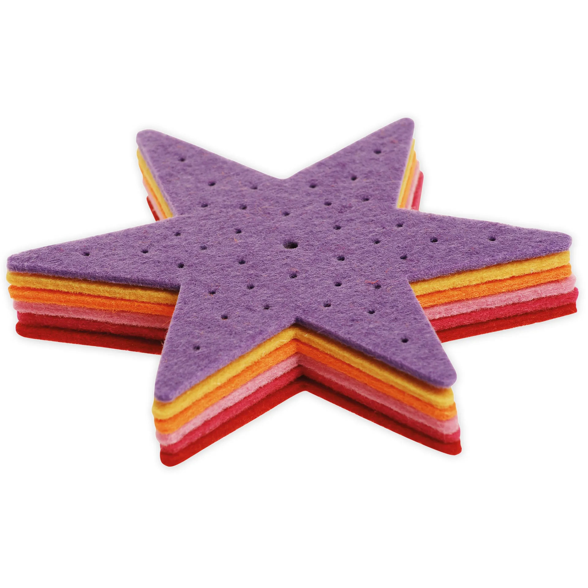 Sticksterne aus Filz, 6 Stück