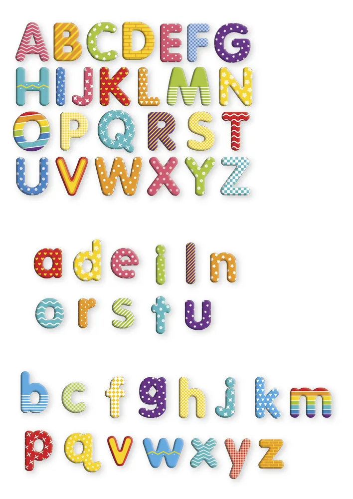 Magnet-Buchstaben in Box, ca. 45x45 mm, 100-tlg.