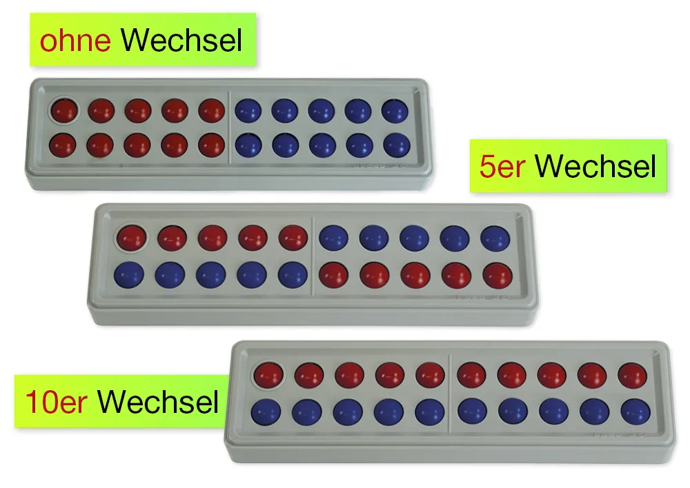 Abaco 20 ohne Zahlen, rot-blau, Zähl- und Rechenrahmen