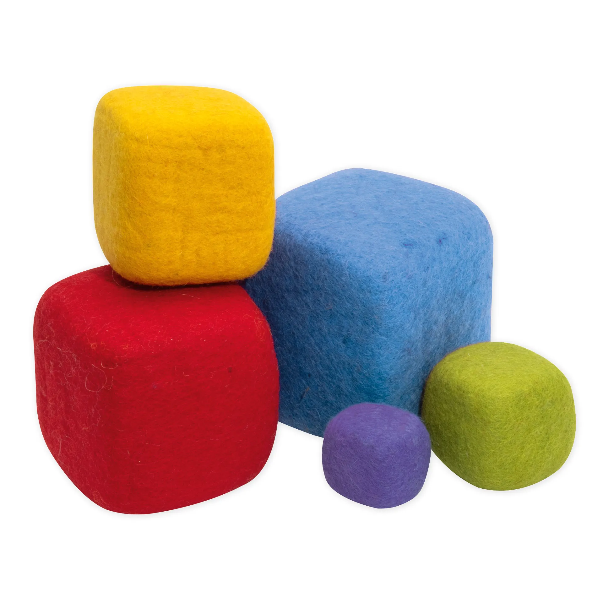 Set Filz-Stapelwürfel "Regenbogen", 5-tlg.