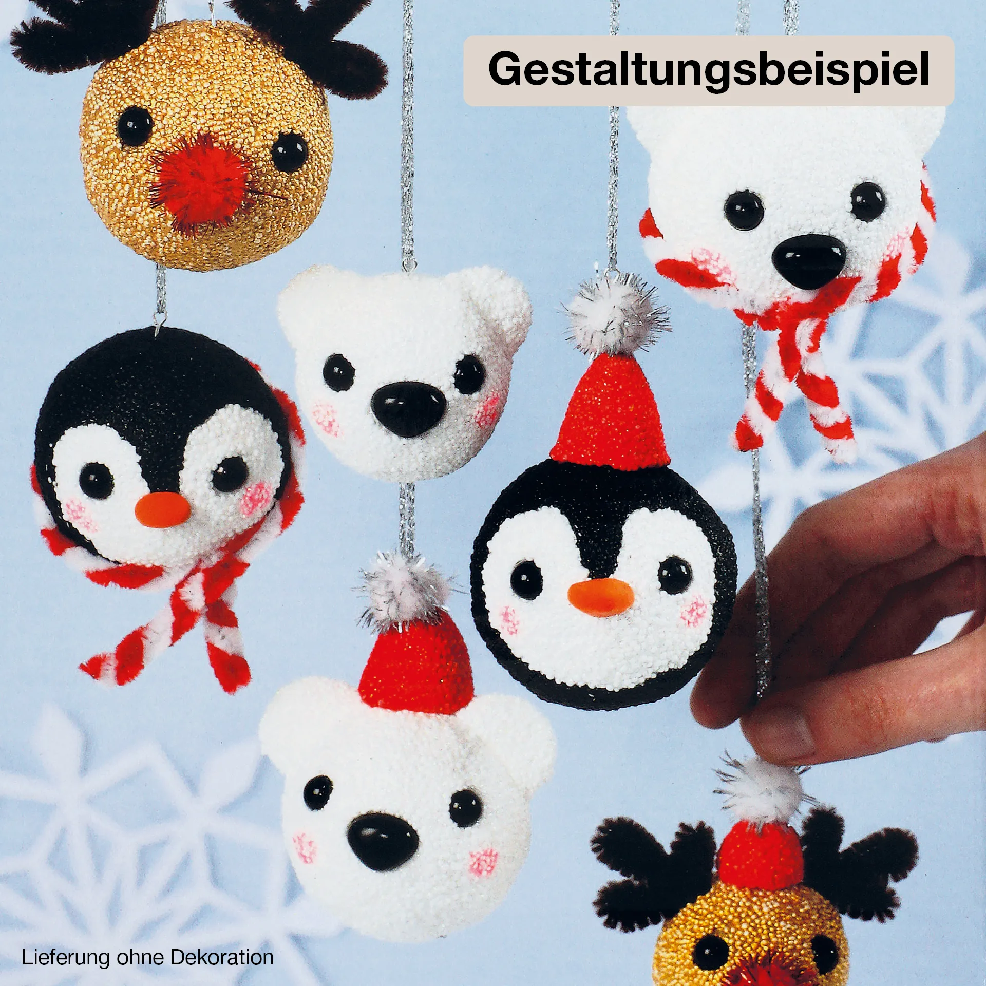 Bastelset "Weihnachtskugeln Polartiere"