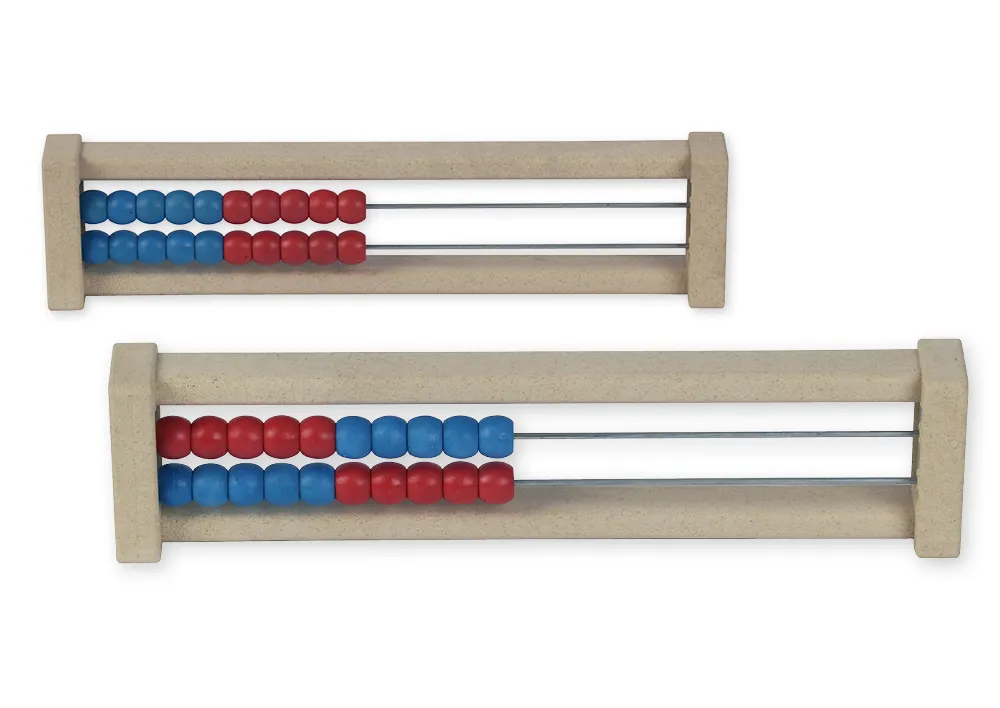 Rechenrahmen für 20-er Zahlenraum rot/blau, gerade Seitenteile