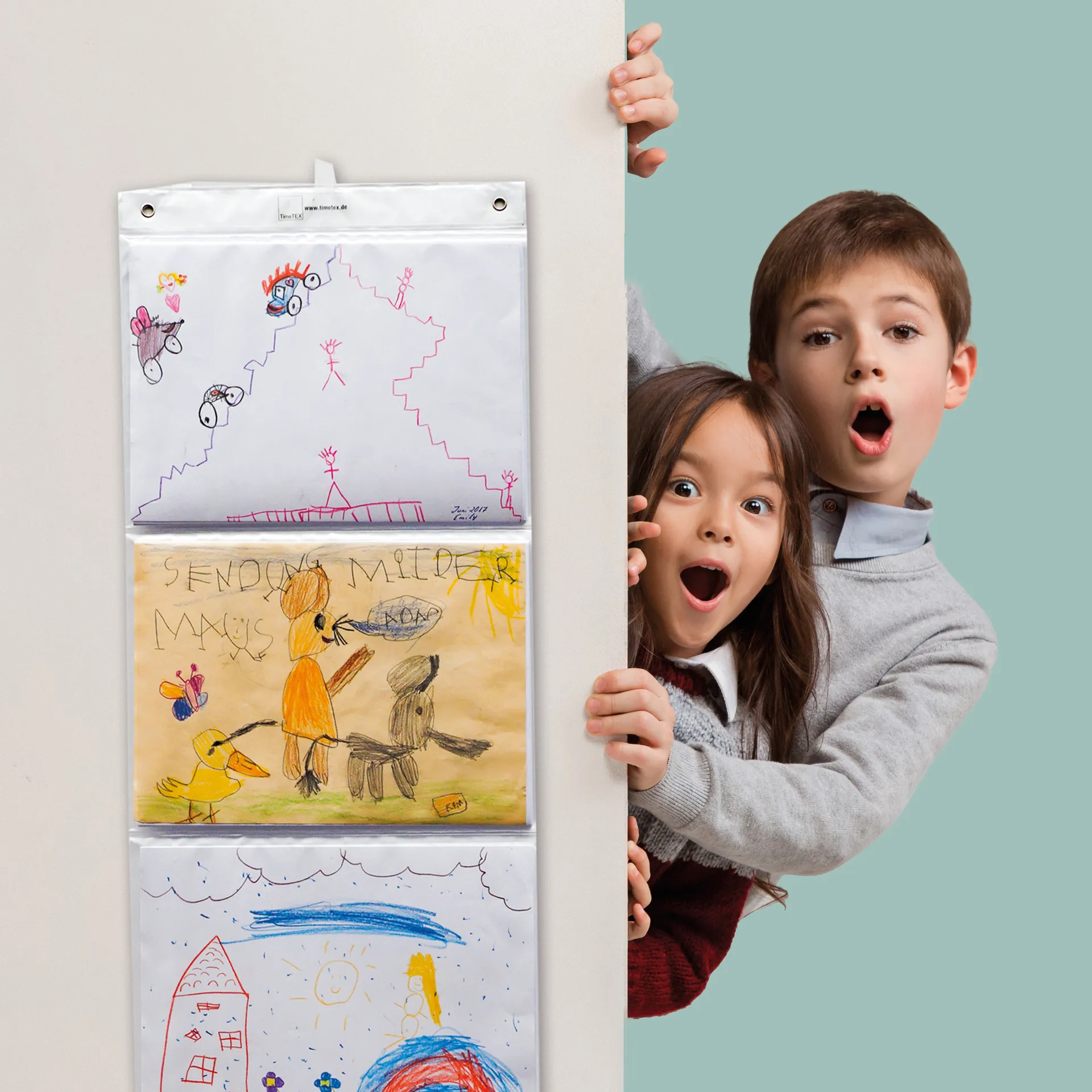 Hänge-Orga-Taschen A4, 6 Einstecktaschen Querformat, mit Haken