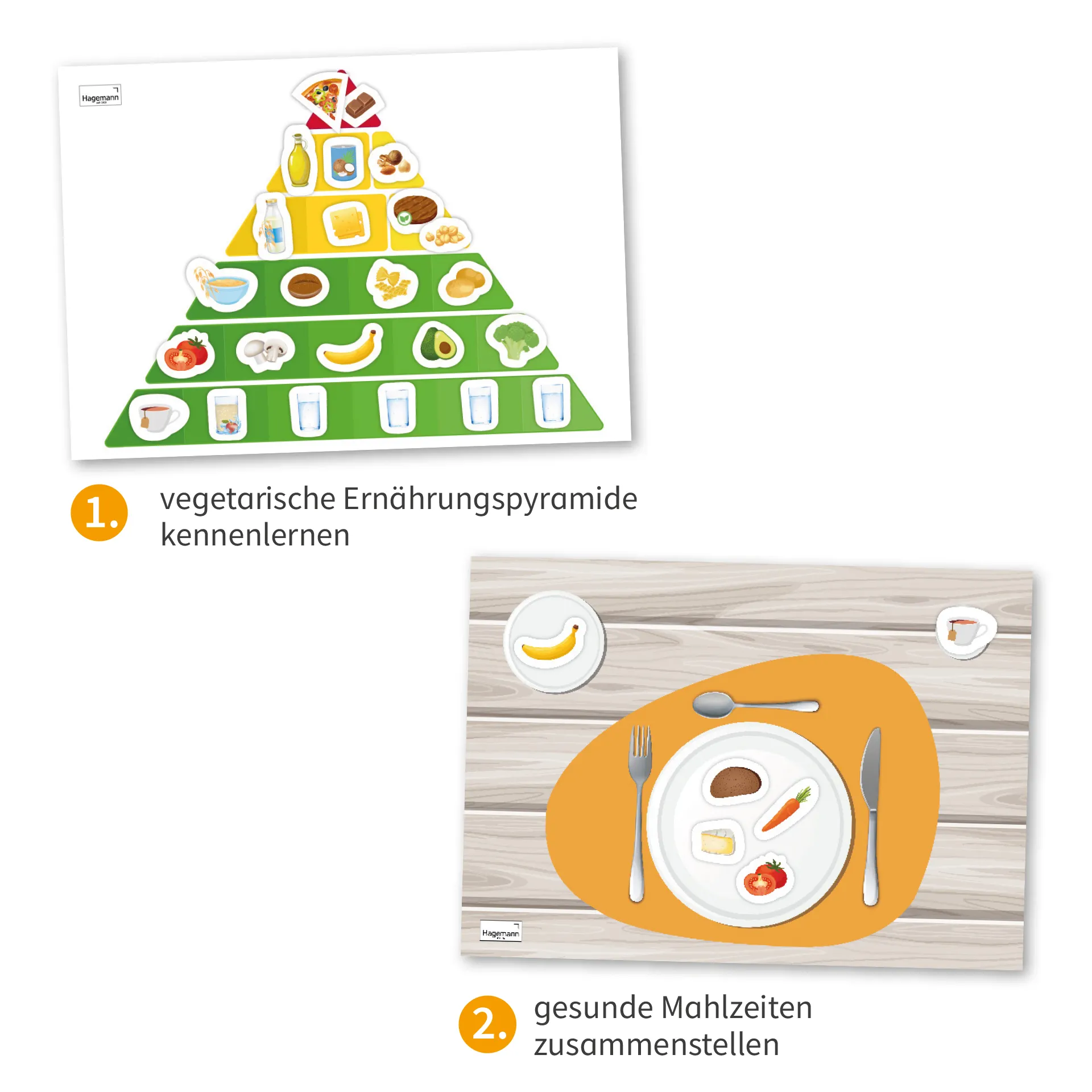 Hagemann Lernset Vegetarische und vegane Ernährung (magnetisch), 61-tlg.