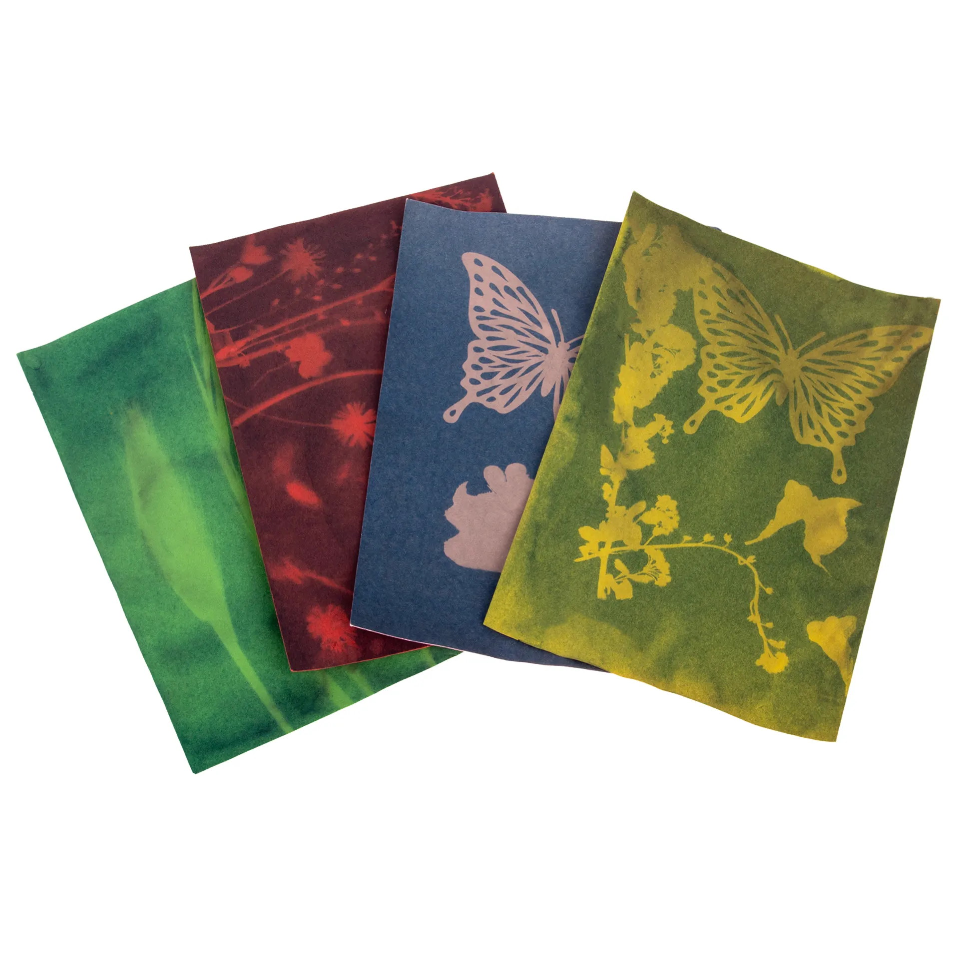 Farbiges Foto-Solarpapier DIN A 5 mit Fixierscheibe (pink, grün, gelb, rot), 16 Blatt