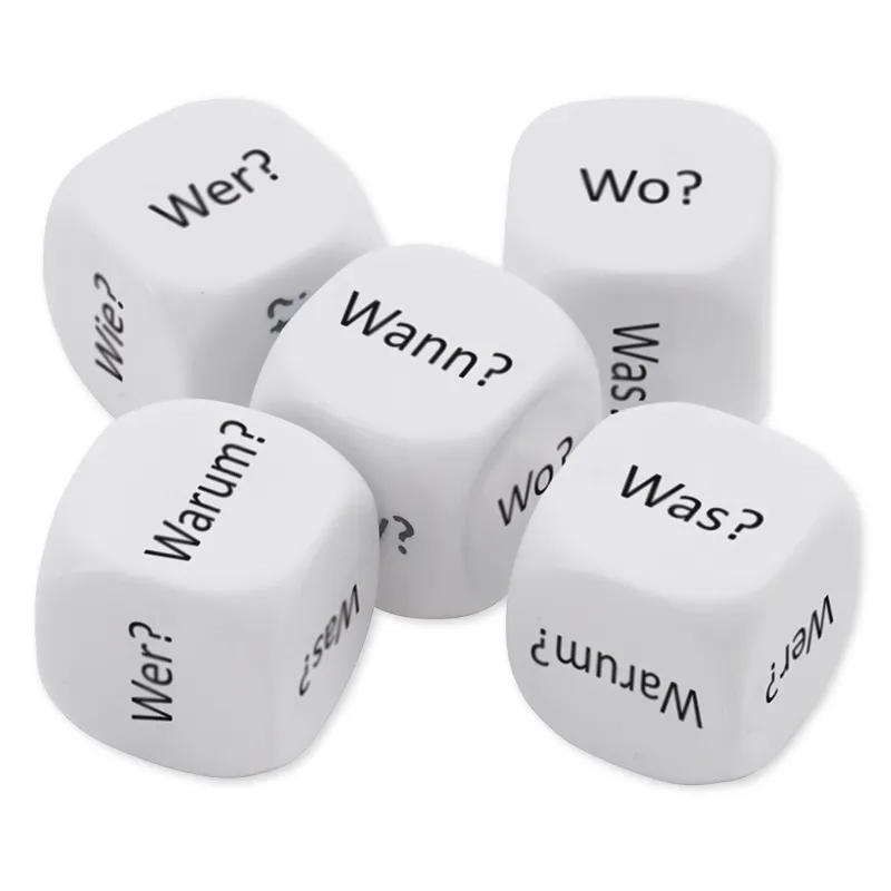 Würfel-Set Deutsch "Fragewörter" 5-tlg., 16 mm