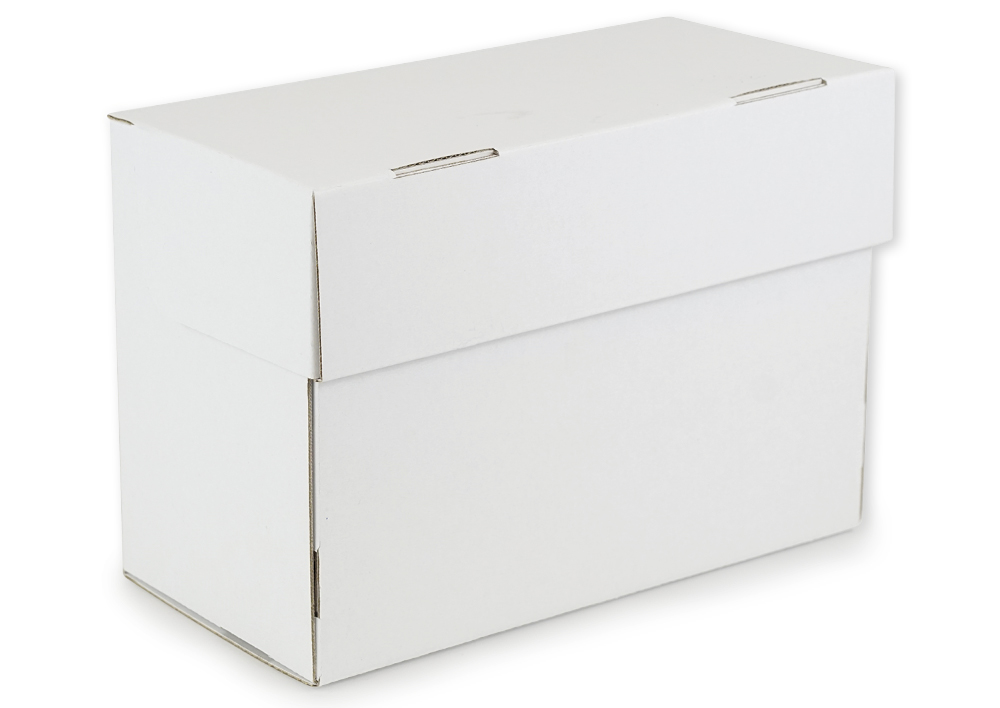 Karteikasten A5 aus Pappe, mit Klappdeckel, unbedruckt