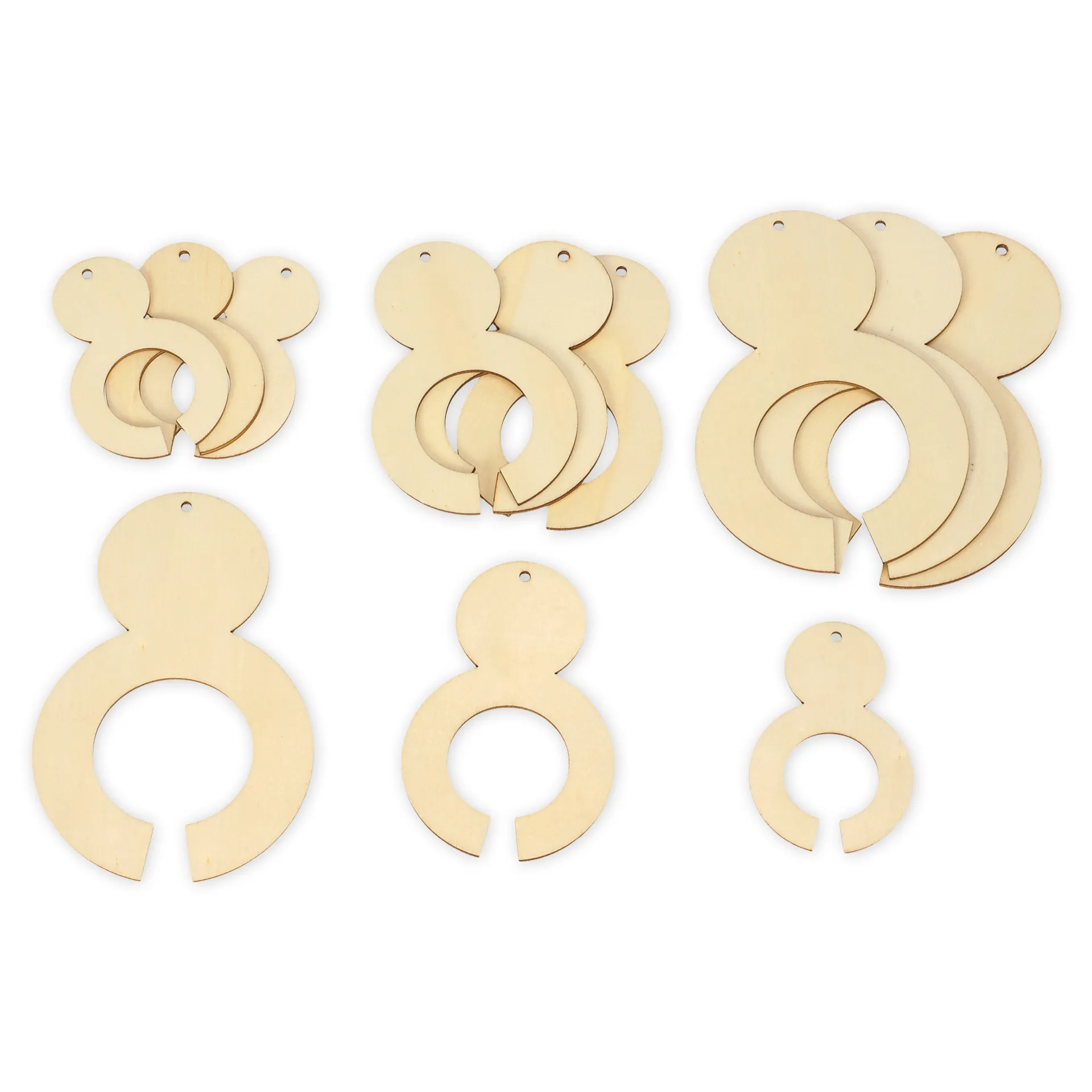 Holzanhänger für Pompons, 12-tlg.