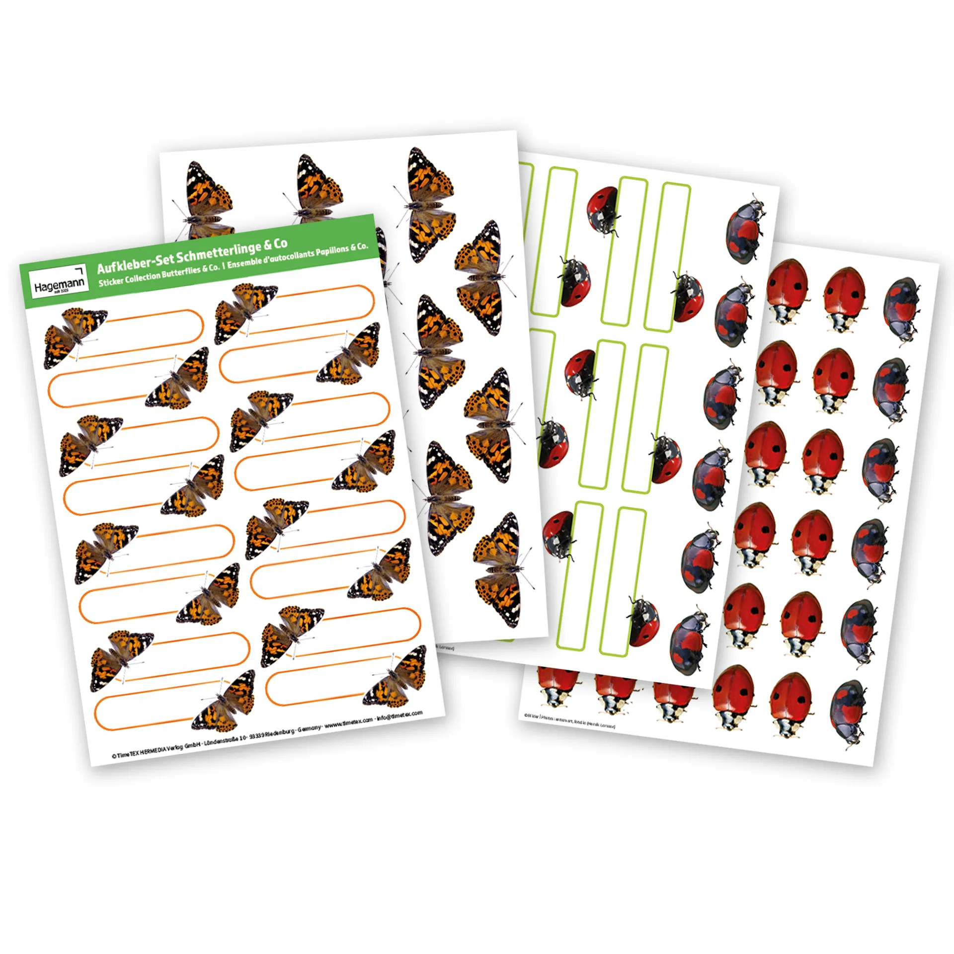 Hagemann Aufkleber-Set Schmetterlinge & Co. 
