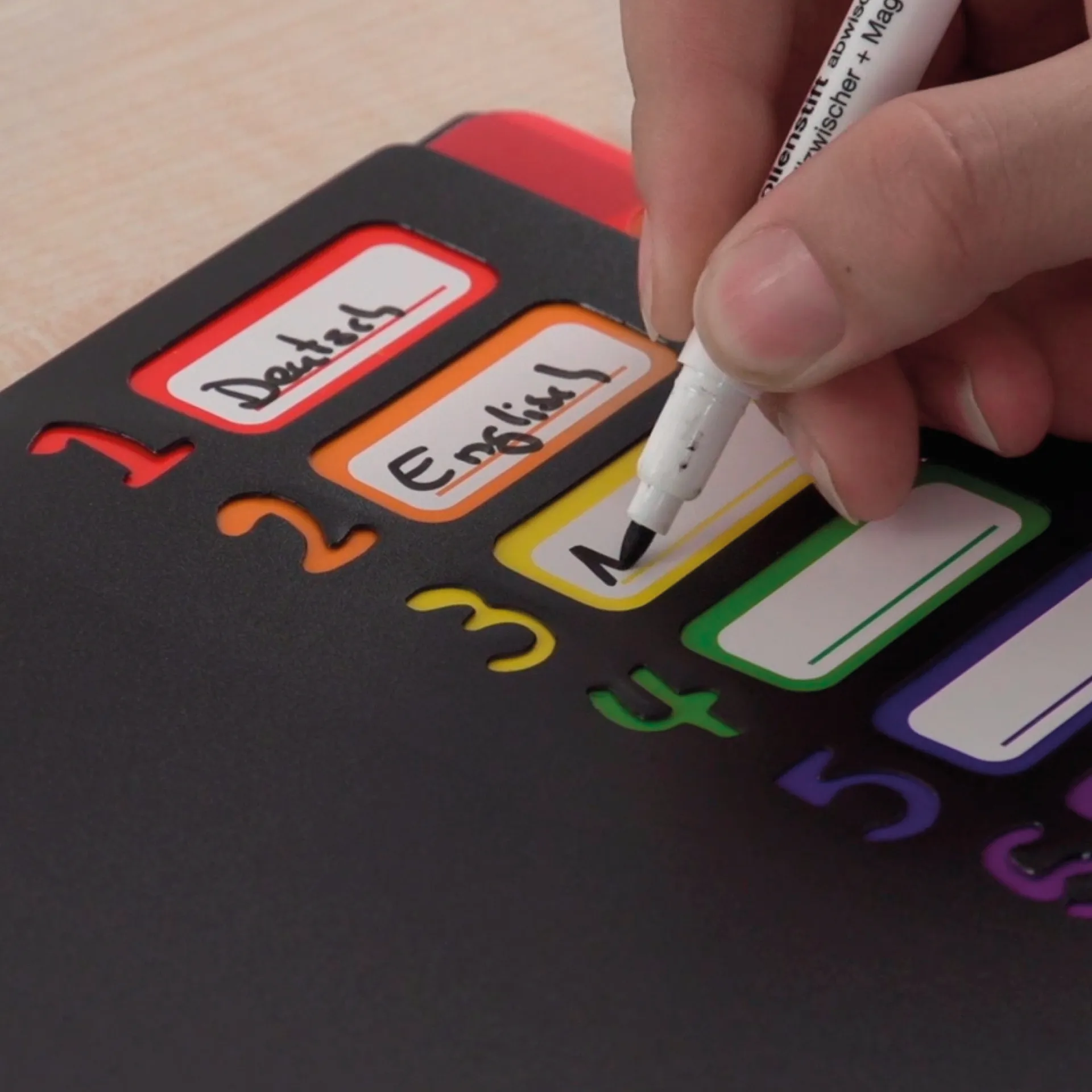 TimeTEX Tisch-Fächermappe 1-12 A4, farbig mit Verschlussgummi