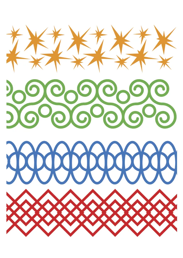 Muster-Gummirollen, 4-tlg.