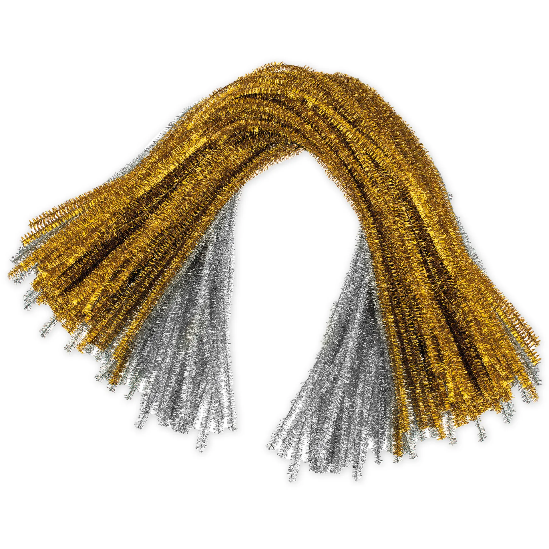 Pfeifenputzer gold und silber, 50 cm, 160 Stück