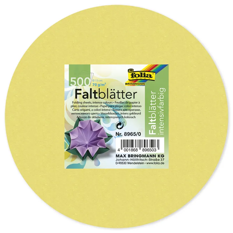 Faltblätter rund 15 cm ø, 500 Stück