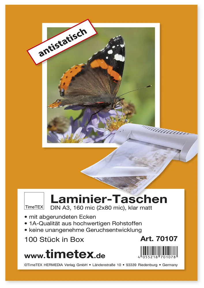 Laminier-Taschen A3 2x80 mic matt, 100 Stück