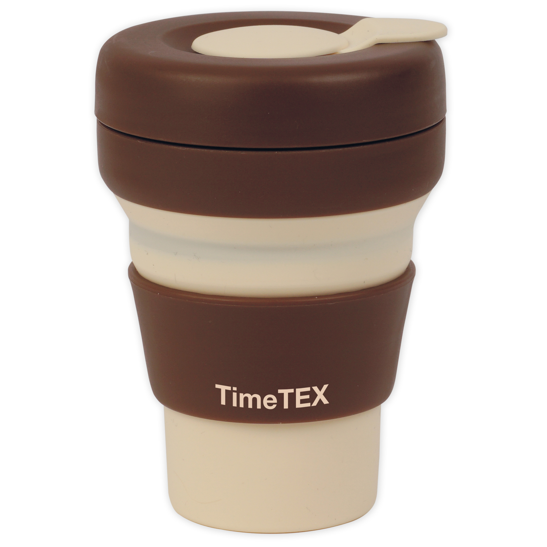 Trinkbecher mit Deckel aus Silikon, faltbar, 355 ml
