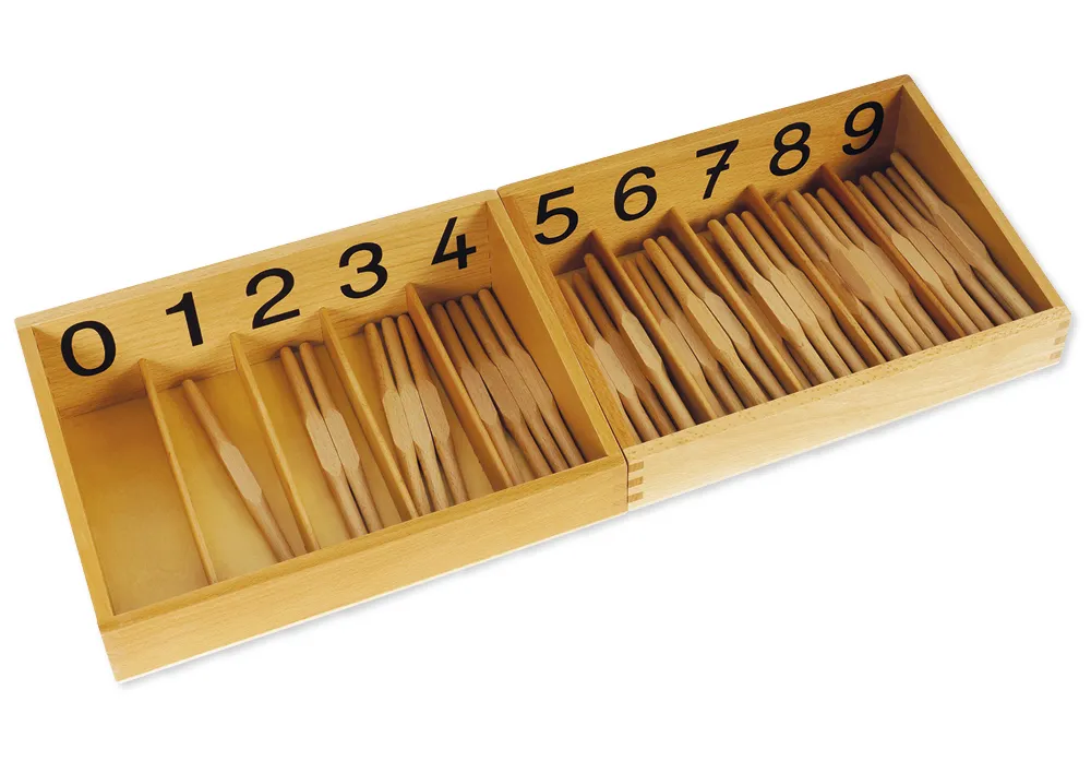 TimeTEX Spindelkästen 0-9, Druckschrift "Montessori Premium"