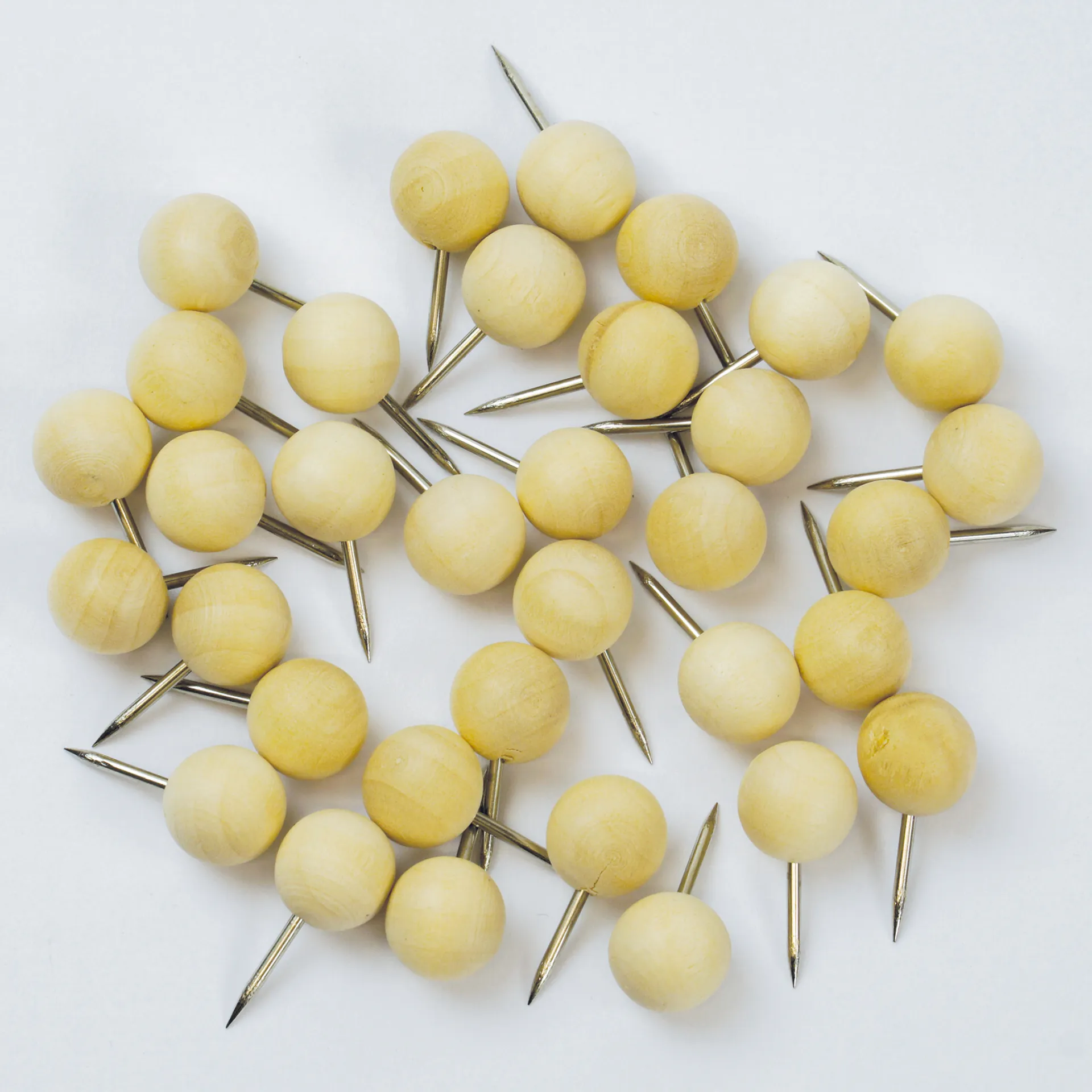 TimeTEX Natura-Büro-Set Pinnnadeln und Klammern aus Holz, 100-tlg.