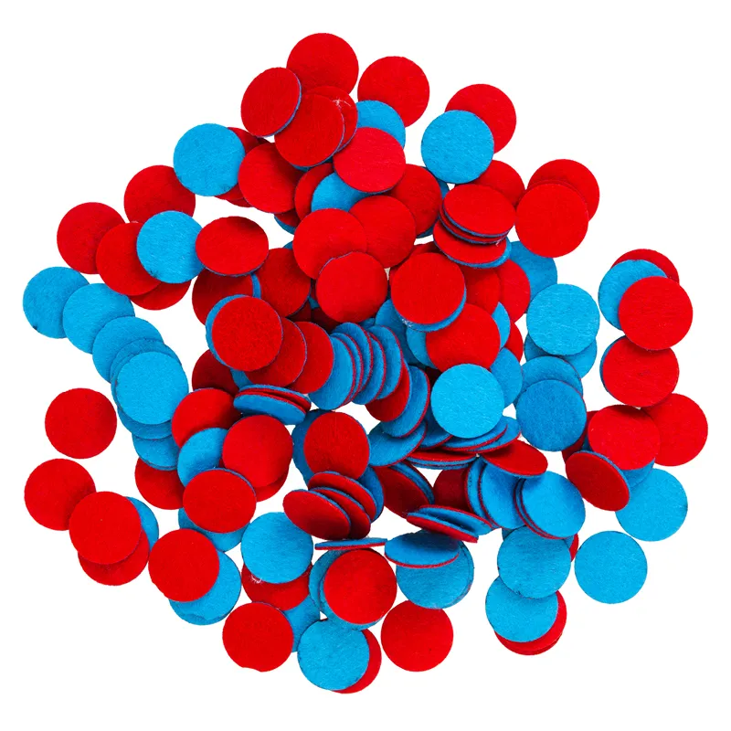 Wendeplättchen blau/rot aus Filz, 100 Stück