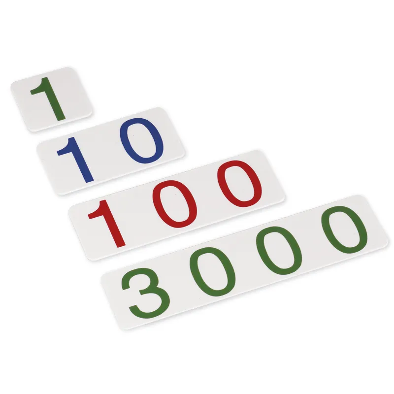 TimeTEX Zahlenkarten klein, 1-3.000, Kunststoff "Montessori Premium"